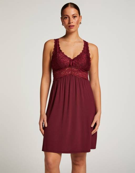 Hunkemöller - Nora - Kanten slipdress in paars