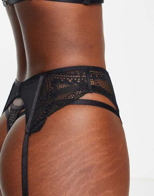 Hunkemoller - Oceana - Ceinture porte-jarretelles en dentelle - Noir, 2 de 4