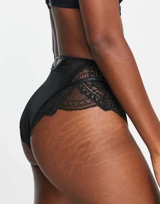 Gossard Glitter lace brazilian panty in black