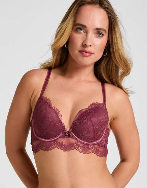 Hunkemoller Padded underwired longline bra naomi in purple - view 1