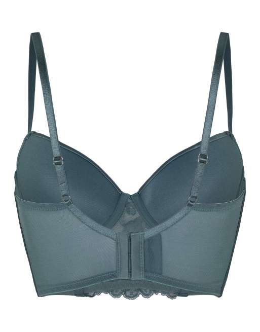 Hunkemoller Padded underwired longline bra viktoria in blue, 6 of 6