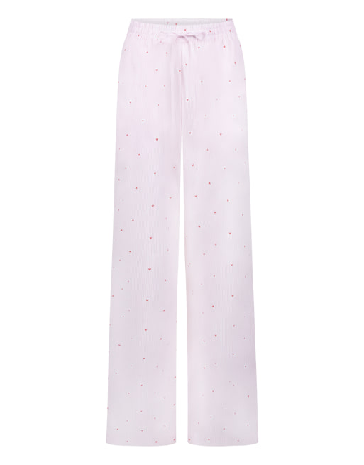 Hunkemoller - Pantalon en coton rayé à cœurs - Blanc, 4 de 5