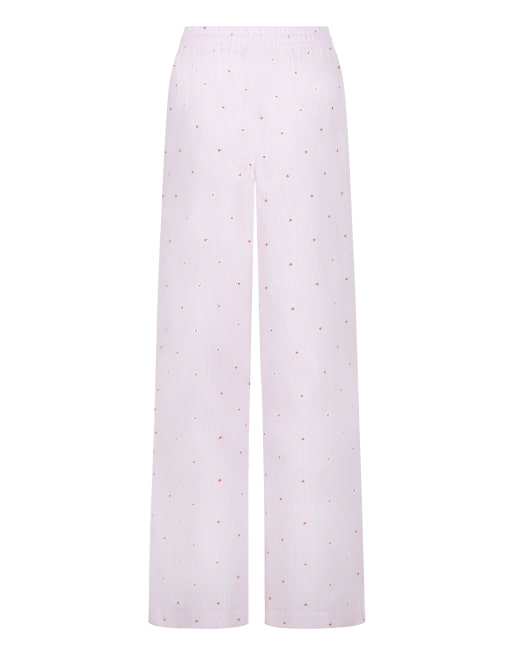Hunkemoller - Pantalon en coton rayé à cœurs - Blanc, 5 de 5