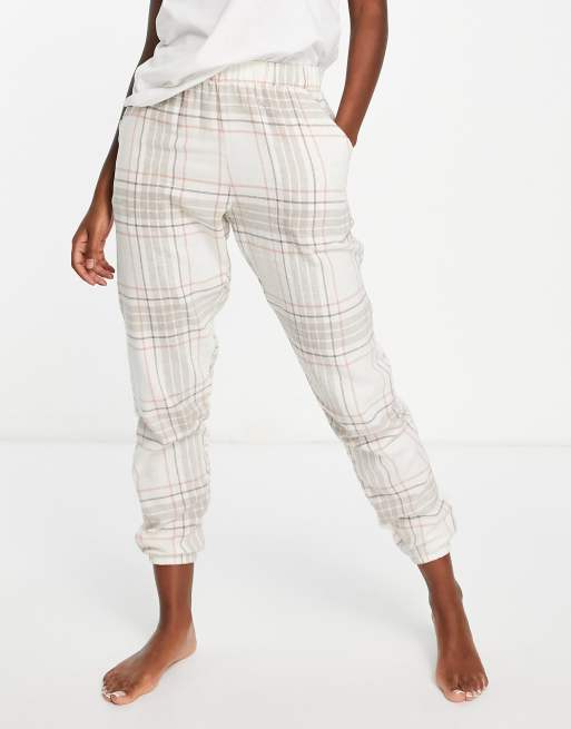 Hunkemoller - Pantaloni del pigiama color avena a quadri