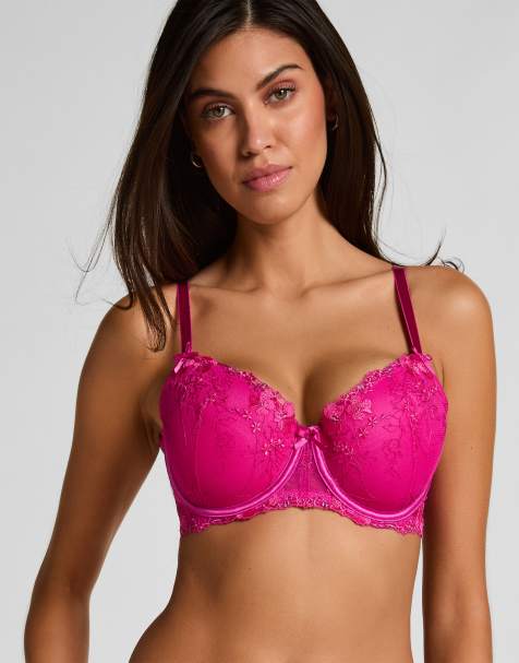 Hunkemoller Peonie padded underwired bra in pink - view 1