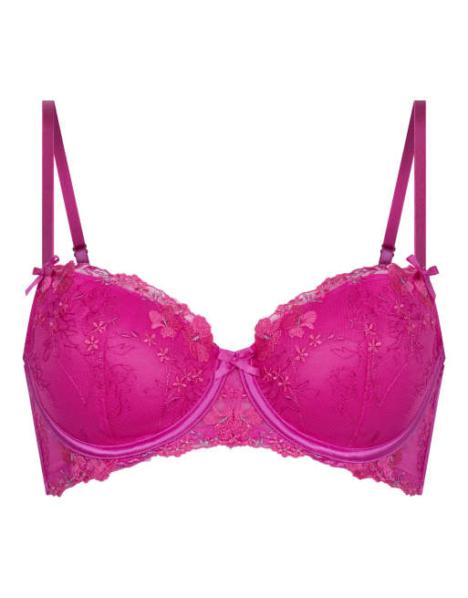 Hunkemoller Peonie padded underwired bra in pink, 4 of 5