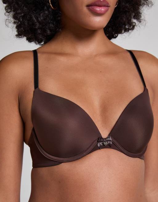 Hunkemoller Plunge padded underwired bra in brown, 2 of 5