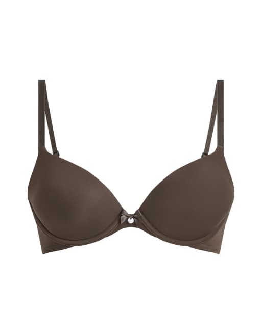 Hunkemoller Plunge padded underwired bra in brown, 4 of 5
