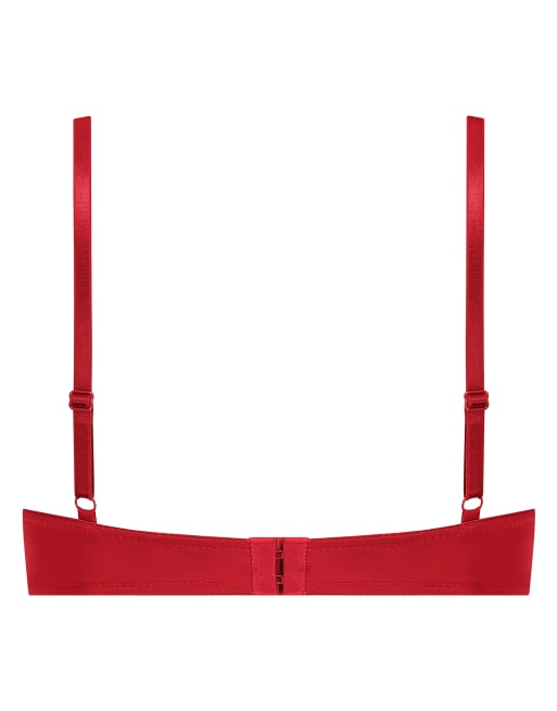 Hunkemoller Plunge padded underwired bra in red, 3 of 3