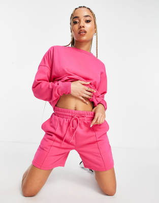 Hunkemoller - P.O.P. - Lounge joggingshorts van katoen in relroze - PINK
