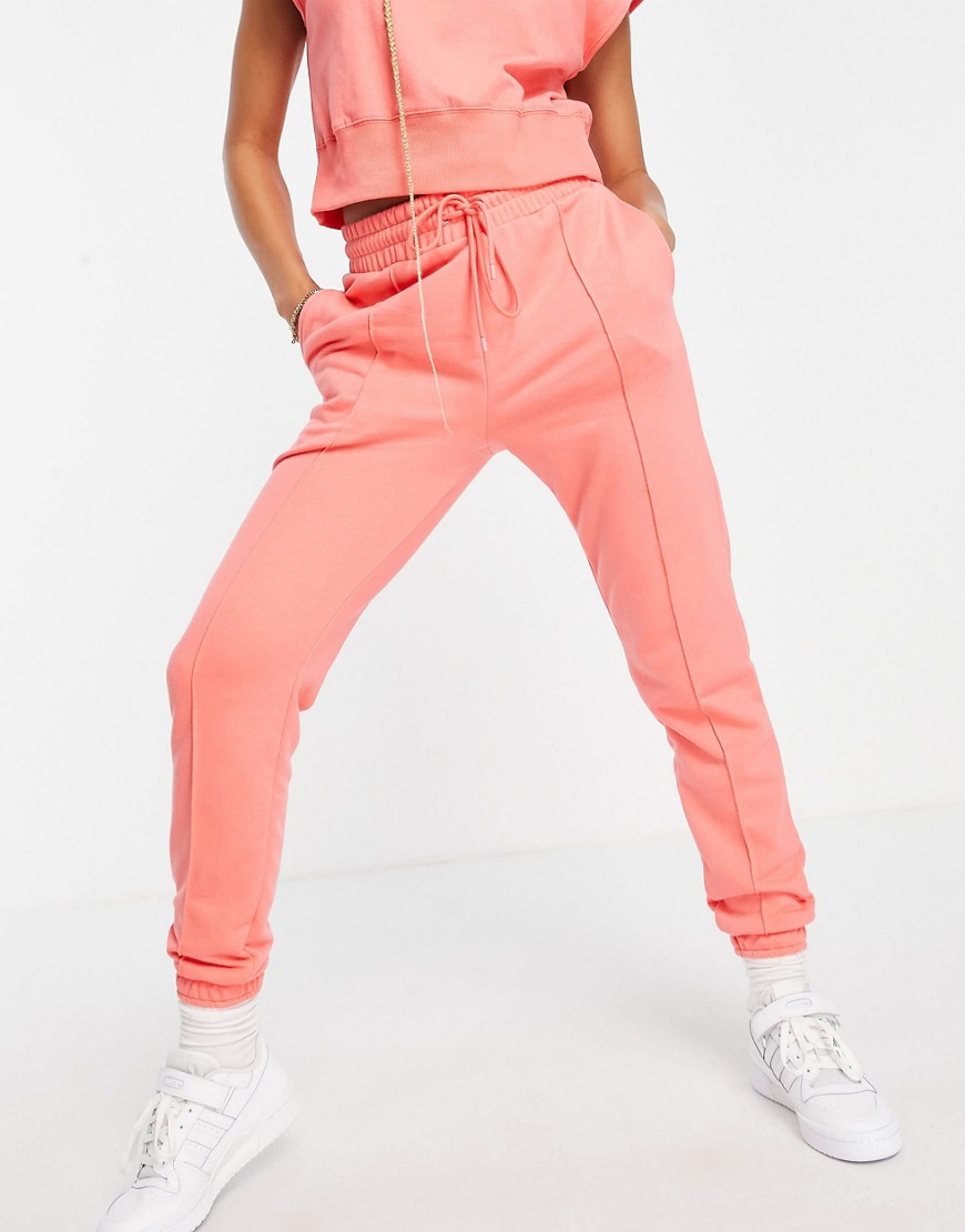 Hunkemoller POP recycled cotton lounge jogger in coral-Orange