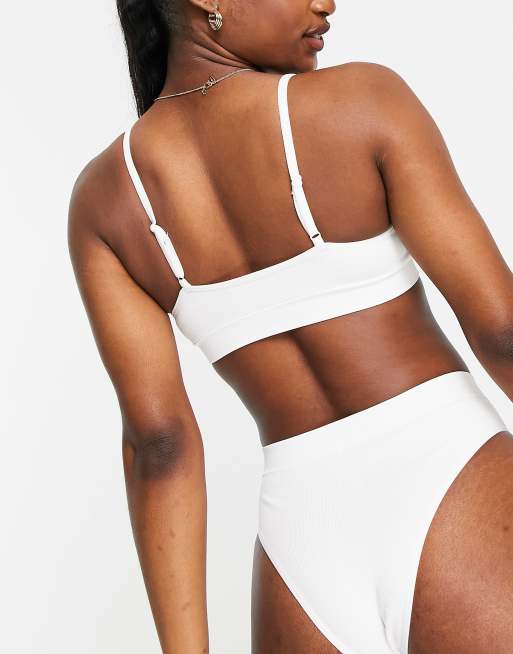 Hunkemoller POP seamless scoop neck cutout bralette in white - WHITE, 2 of 4