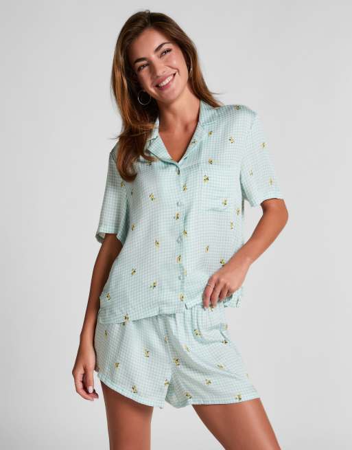 Hunkemöller – Pyjama-Oberteil in Grün