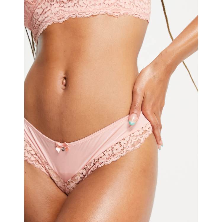 Juicy Couture mesh low rise lingerie thong in pink