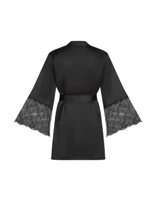 Hunkemöller - Satijnen kimono in zwart, 3 van 4