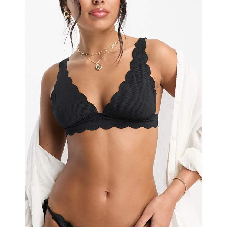 Scalloped deals bikini top