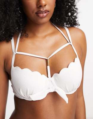 Hunkemoller Seraphina non padded lace demi bra with cut out cups