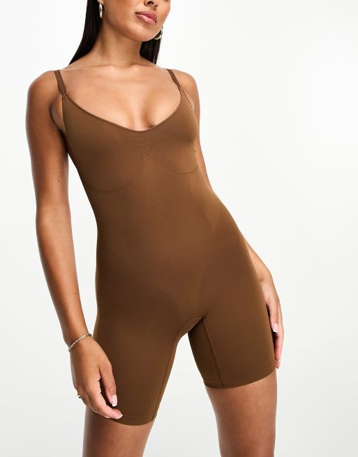 Skims Seamless Sculpt' Sculpting Bodysuit With Snaps In Neutral