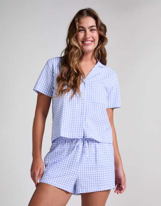 Hunkemoller - Short en crépon - Bleu