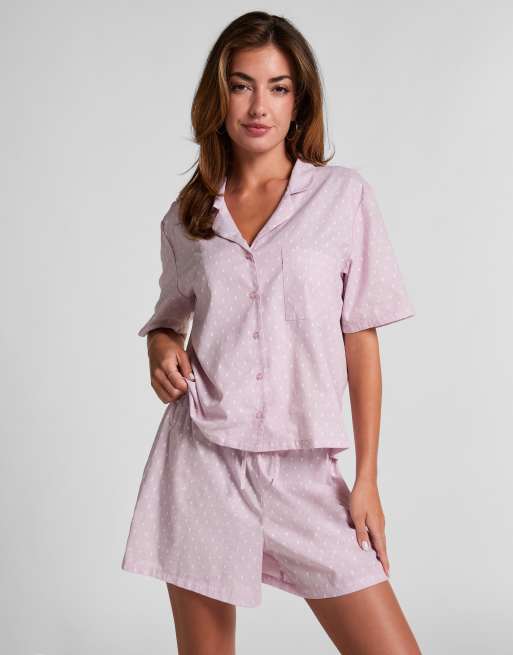 Hunkemöller – Shorts in Rosa mit Dobby-Struktur