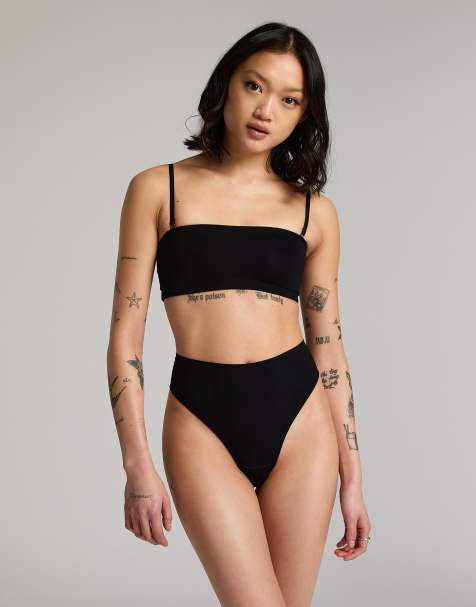 Hunkemoller Smooth thong in black - view 1