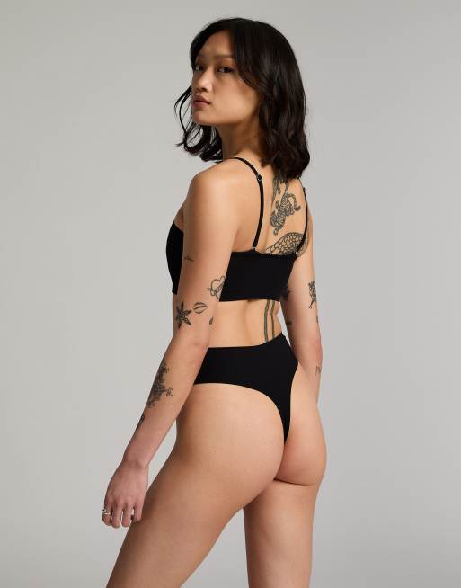 Hunkemoller Smooth thong in black, 3 of 4