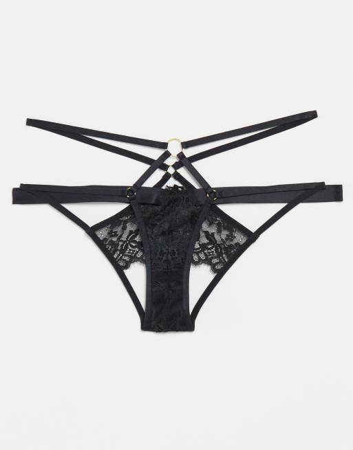 Hunkemoller – Stevie – Czarne figi brazylijskie z wycięciem z tyłu