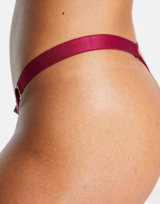Hunkemöller – Sting – Czerwone stringi tanga z siateczki z paseczkami, 3 z 4