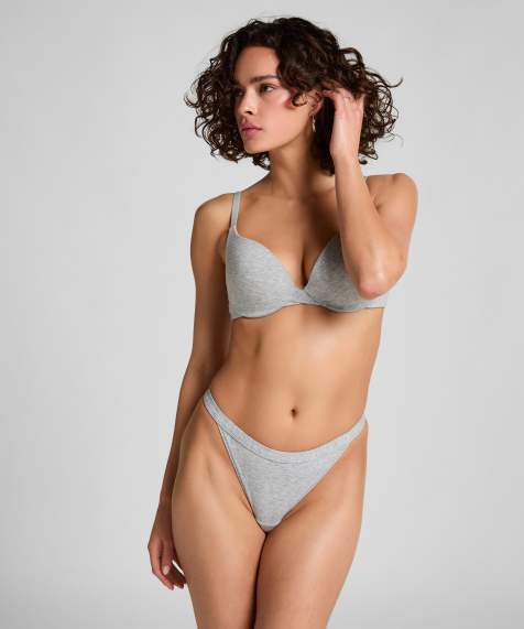 Hunkemoller - String en coton - Gris - view 1