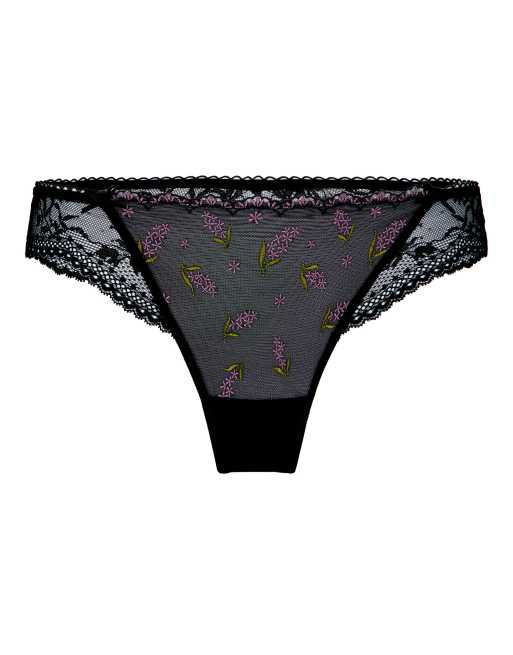 Hunkemoller String iris in Schwarz, 4 von 5