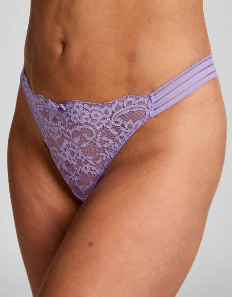 Hunkemoller Sully thong in purple - view 1