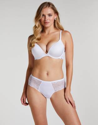 Hunkemöller - Superslip - Spitzen-Slip in Weiß mit mittelhohem Bund