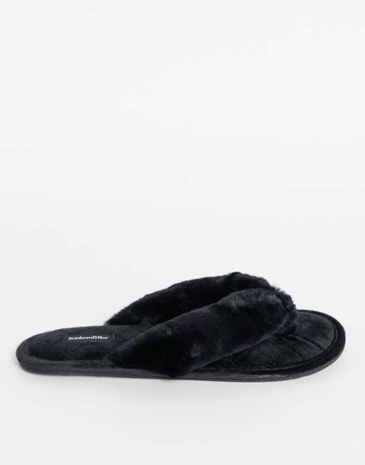 Hunkemöller – Svarta fluffiga tofflor med tårem, 2 av 4