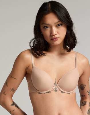 Hunkemöller - Tief ausgeschnittener, gepolsterter Bügel-BH in Beige-Neutral