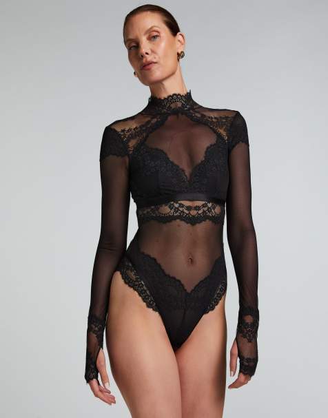 Hunkemoller valentine Daisy body in black - view 1