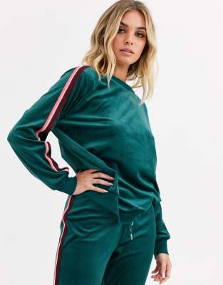 green velour sweatshirt