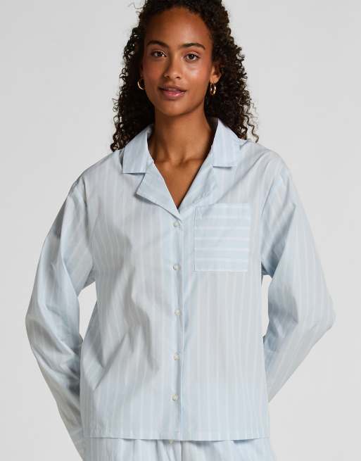 Hunkemoller - Veste en coton tissé à rayures - Bleu, 3 de 6