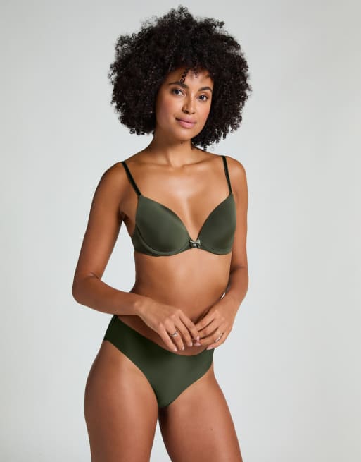 Hunkemöller – Wattierter Bügel-BH in Grün mit tiefem Ausschnitt, 3 von 5