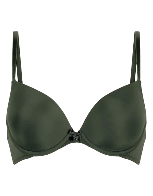 Hunkemöller – Wattierter Bügel-BH in Grün mit tiefem Ausschnitt, 4 von 5