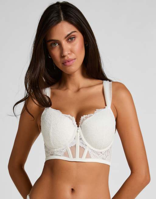Hunkemöller - Whitney - Gewatteerde beugel-bh met lange pasvorm in wit, 3 van 5
