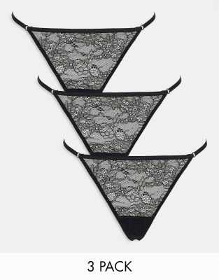 3pk Seamless Motif Thongs