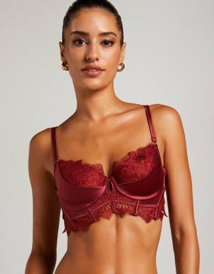 Hunkemöller - Zoe - Wattierter Longline-BH in Rot mit Bügel