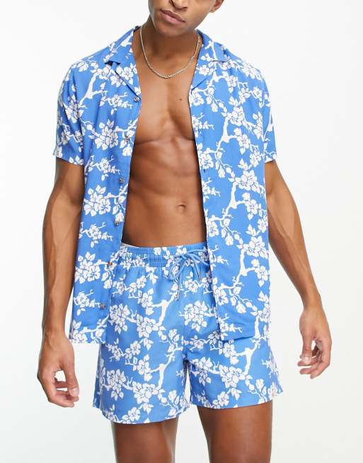 Hunky Trunks beach set in blue floral print | ASOS