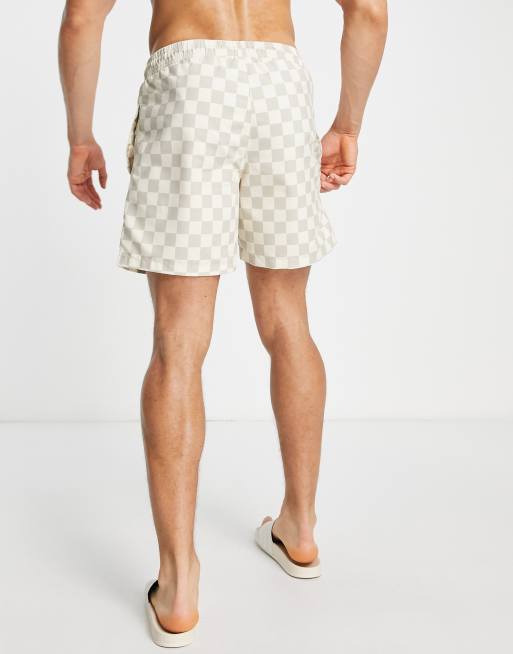 Hunky Trunks – Boardshorts mit grauem Schachbrettmuster, 2 von 4