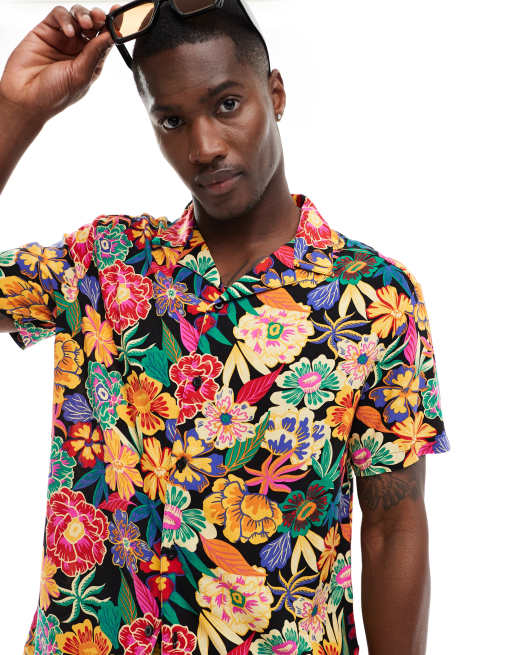 Hunky Trunks hawaii floral beach shirt in multi (part of a set) , 3 of 4