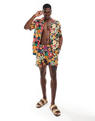 Hunky Trunks Hawaii Floral Swim Shorts In Multi - Part Of A Set