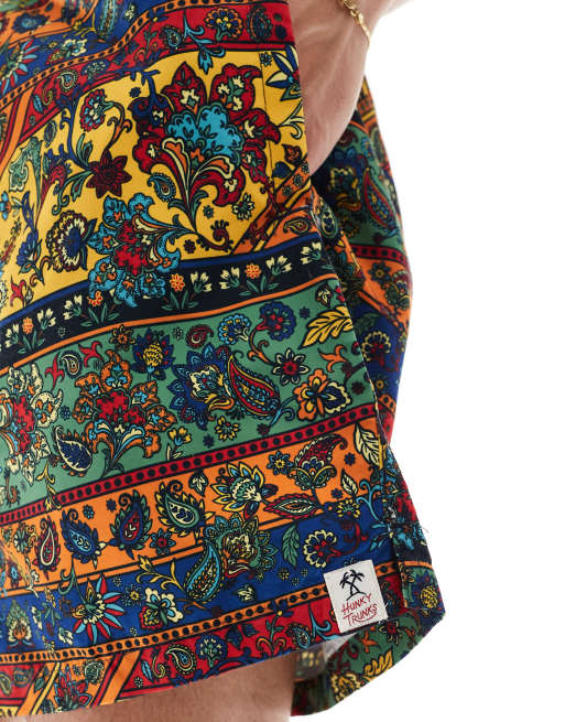 Hunky Trunks paisley swim shorts in multi (part of a set), 3 of 5