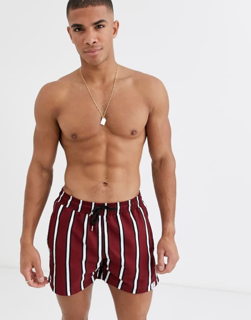 Hunky Trunks pinstripe swim shorts