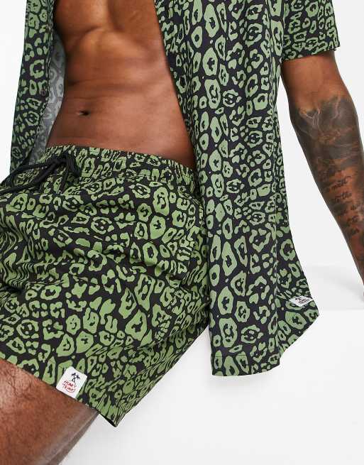 Hunky Trunks swim shorts in khaki animal print | ASOS