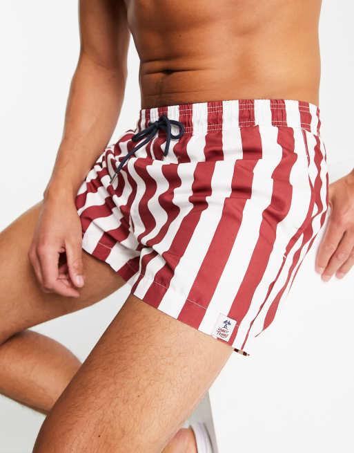 Hunky Trunks – Szorty kąpielowe w pomarańczowe pasy